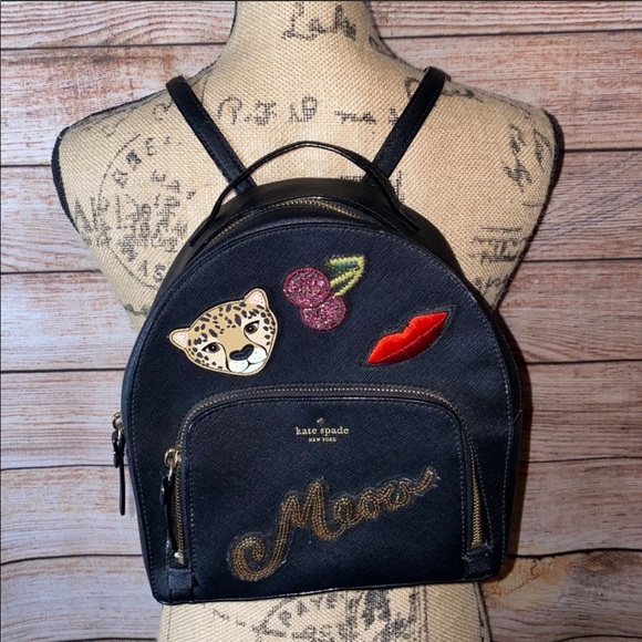 Kate Spade Black “Run Wild” Tomi Backpack Purse - Picture 2 of 13